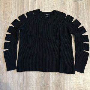 Miss Me sweater with cut out sleeves